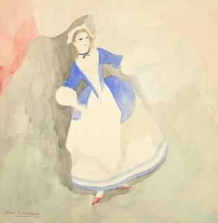 Marie Laurencin - Portrait of a lady in blue and white