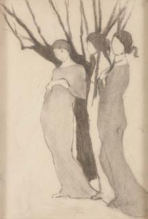 Marie Laurencin - Trois jeunes filles auprès d\'un arbre