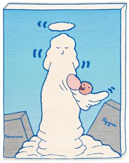 Marie-Louise Ekman - a carpet /tapestry, \'Utan titel\' (\'untitled\') flat weave and knotted pile, c 202 x 158 cm, signed AB MMF MLE