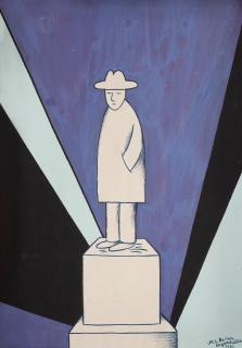 Marie-Louise Ekman - Man och Olle Baertling målning