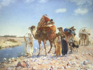 Marie Lucas-Robiquet - French une Caravane Dans L\'Oued-Biskra