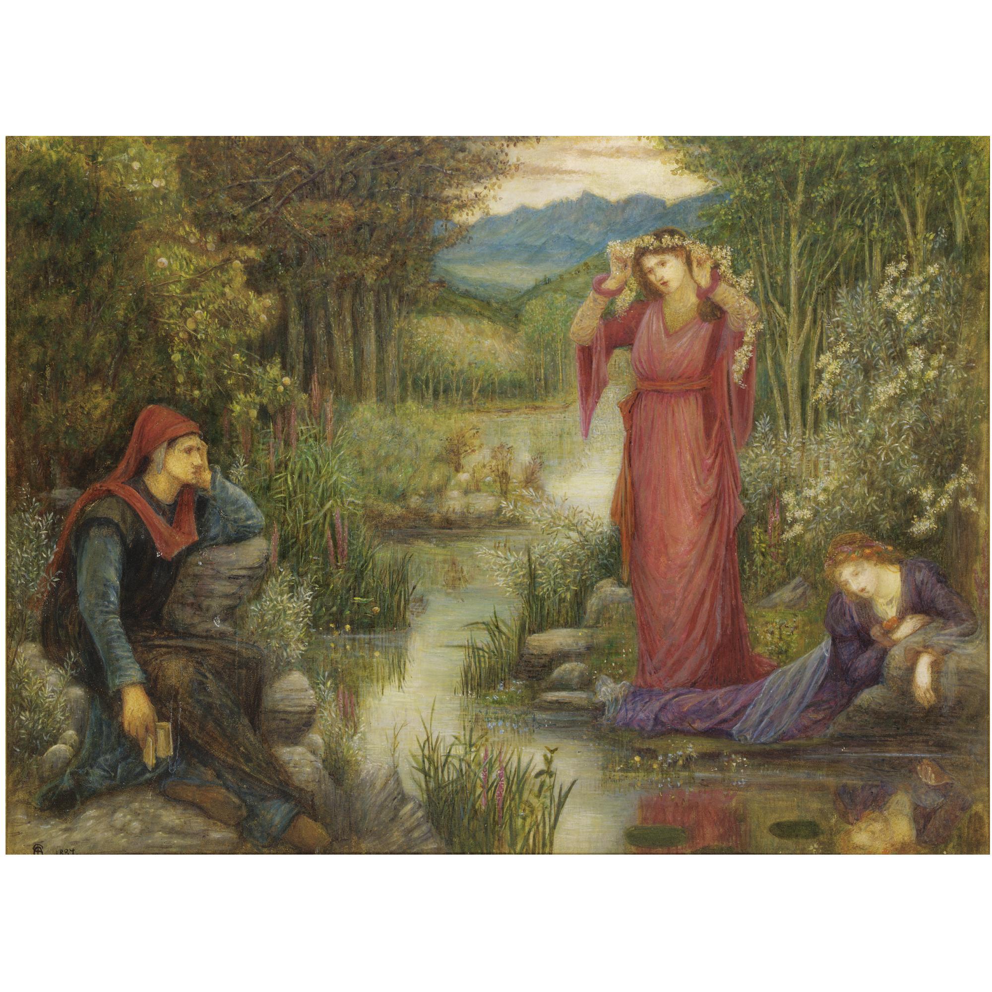 Marie Spartali Stillman - British Dante\'S Vision Of Leah And Rachel