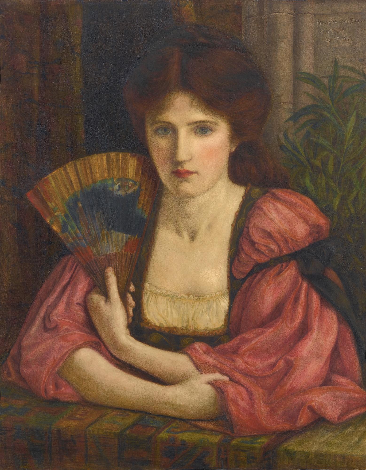 Marie Spartali Stillman - On A Balcony, Self-Portrait