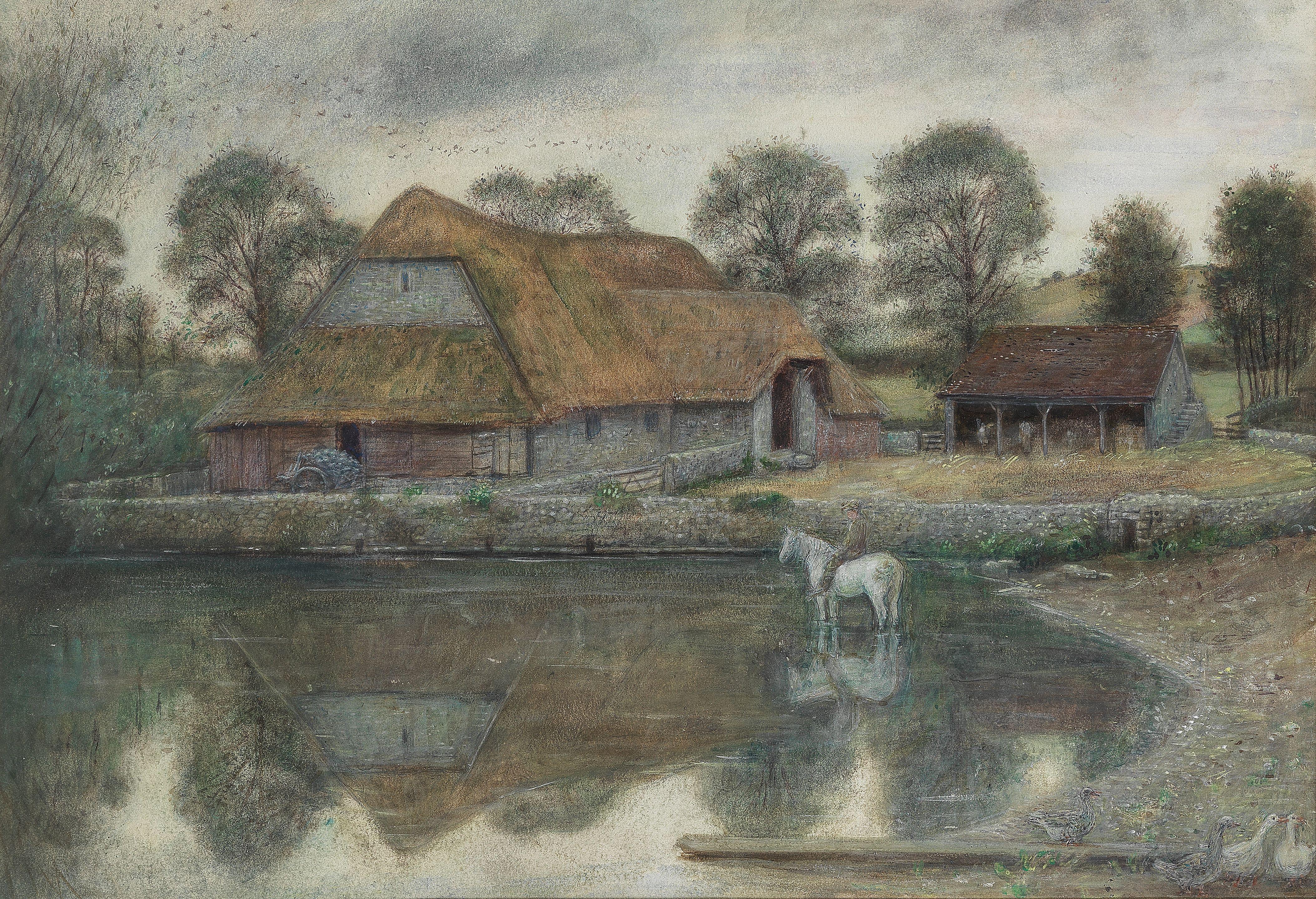 Marie Spartali Stillman - The Old Barn, Arreton, Isle of Wight
