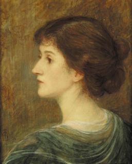 Marie Stillman - Portrait Of Mrs W. St Clair Baddeley, Bust-Length, In A Green Dress