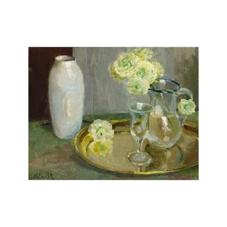 Marie van Regteren Altena - A Flower Still Life With Roses And Glasware 