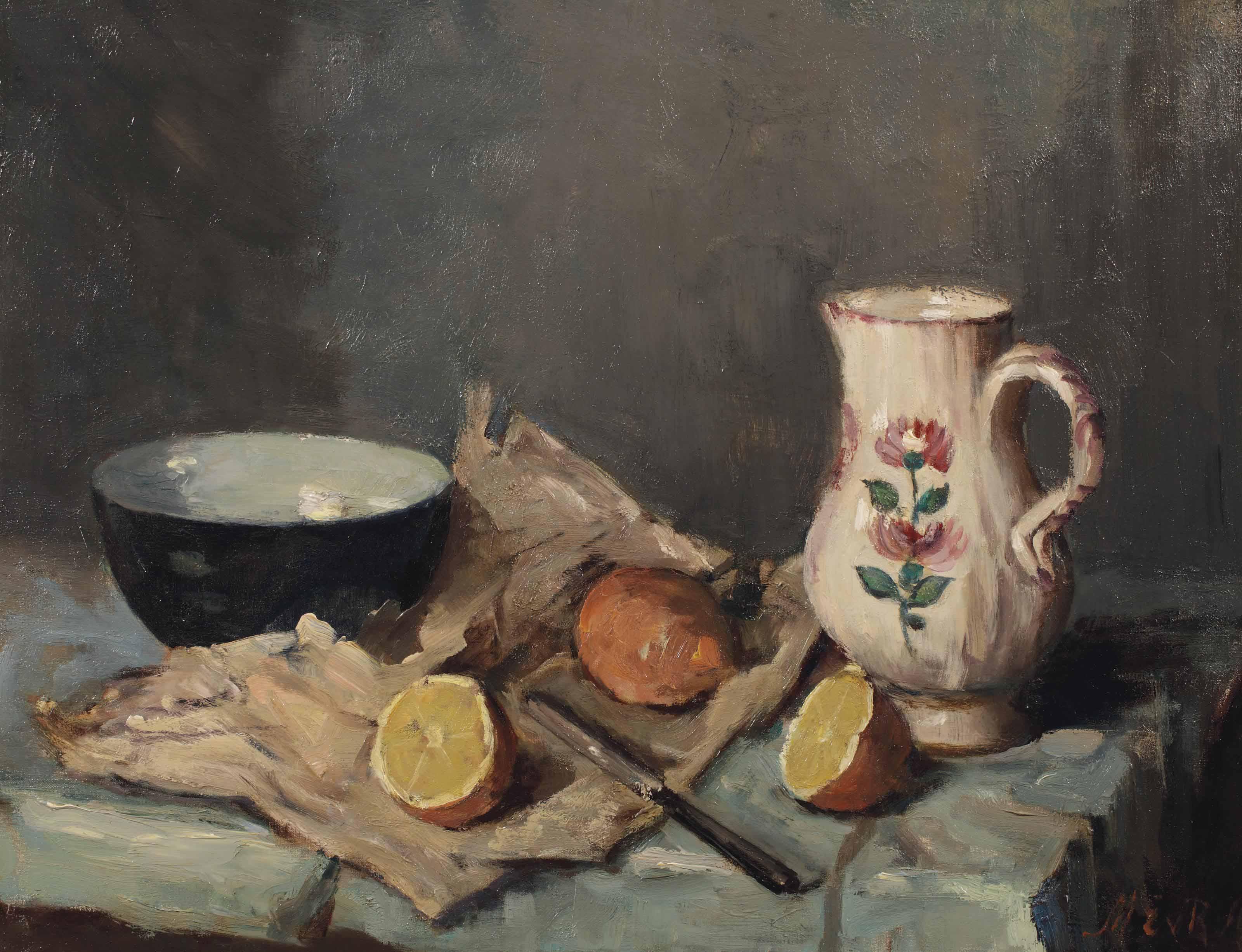 Marie van Regteren Altena - A Still Life With Fruits, A Jug And A Bowl