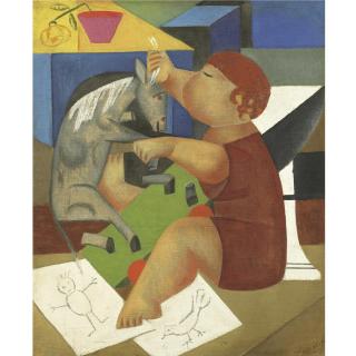 Marie Vassilieff - Child With Donkey