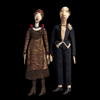 Marie Vassilieff - Puppets, two, representing Sigrid Hjertén and Isaac Grünewald