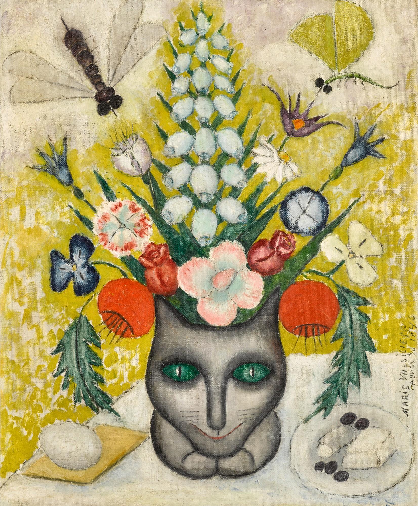 Marie Vassilieff - Vase au Chat