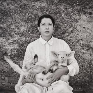 Marina Abramovic - Portrait with Lamb (White), 2010