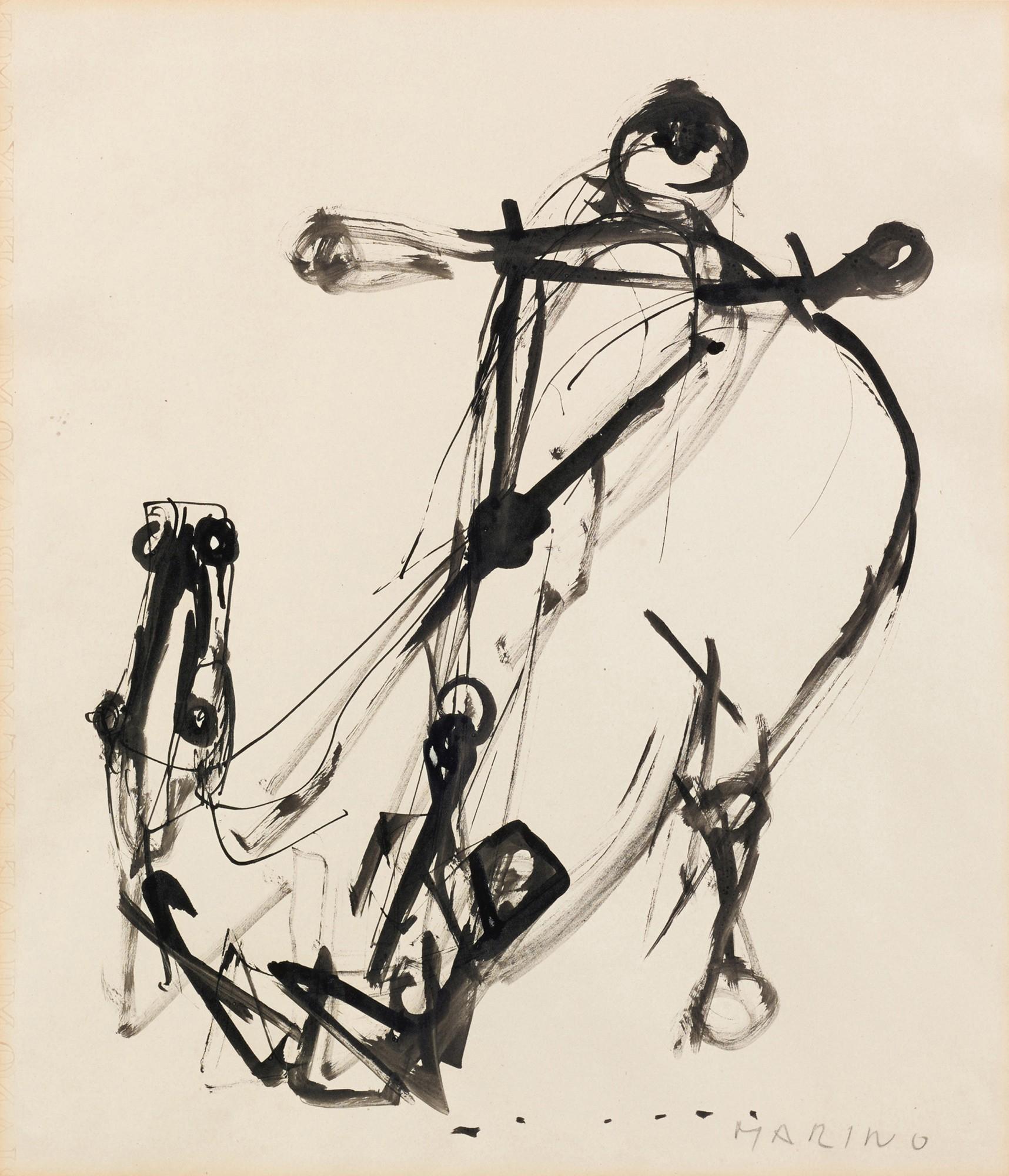 Marino Marini - Cavallo a terra e cavaliere di tre quarti (Horse and Rider on the Ground, Three-quarter View)