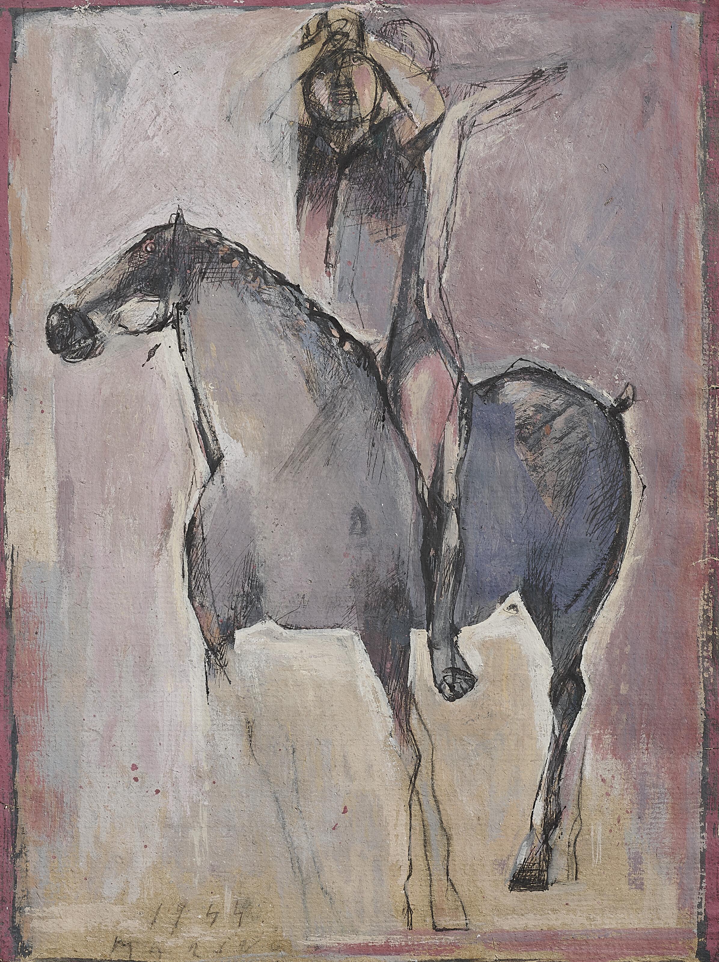 Marino Marini - Cavallo e cavaliere di tre quarti