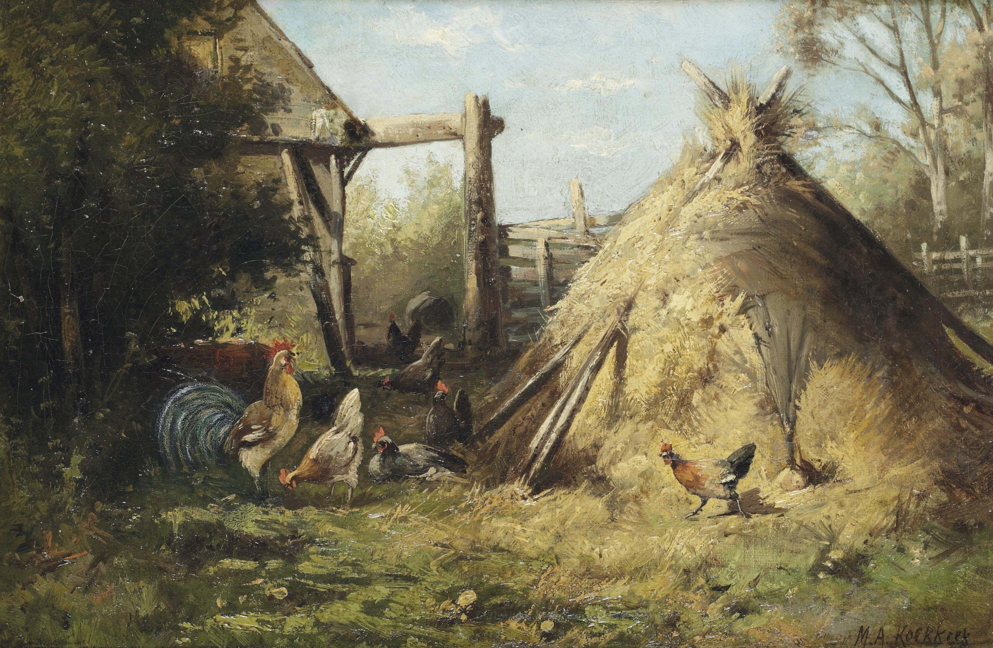 Marinus Adrianus Koekkoek II - The call of the rooster
