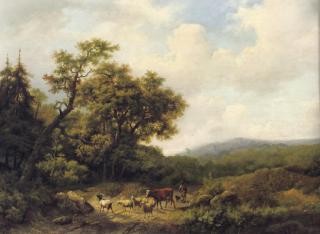 Marinus Adrianus Koekkoek - Herding the cattle