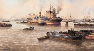 Marinus de Jongere - Harbour View From Rotterdam.