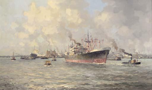 Marinus Johannes Drulman - A view of the Maas, the former HAL office beyond