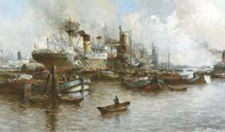 Marinus Johannes Drulman - Shipping in Rotterdam harbour