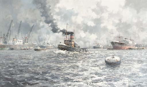 Marinus Johannes Drulman - Shipping in Waal Harbour, Rotterdam
