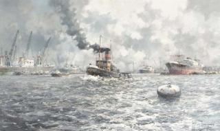 Marinus Johannes Drulman - Shipping in Waal Harbour, Rotterdam