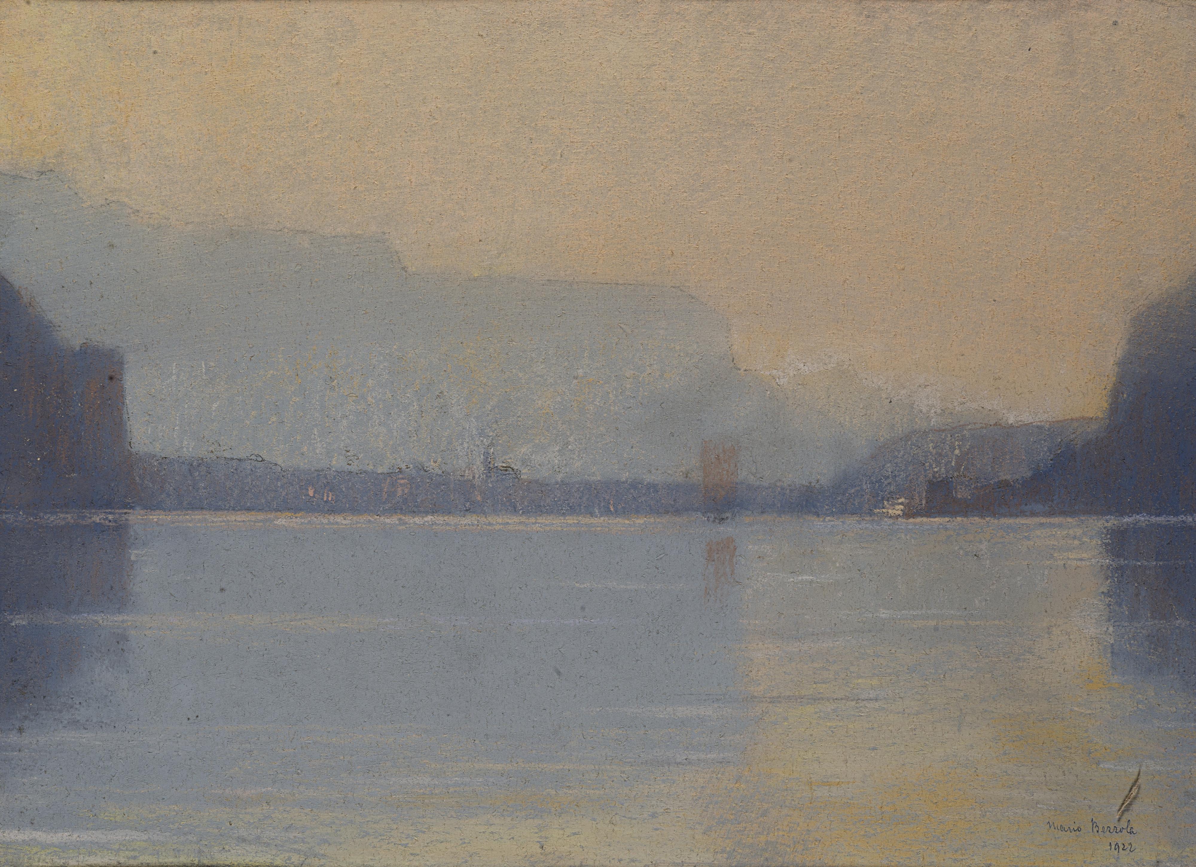 Mario Bezzola - Scorcio lacustre con Lecco sullo sfondo