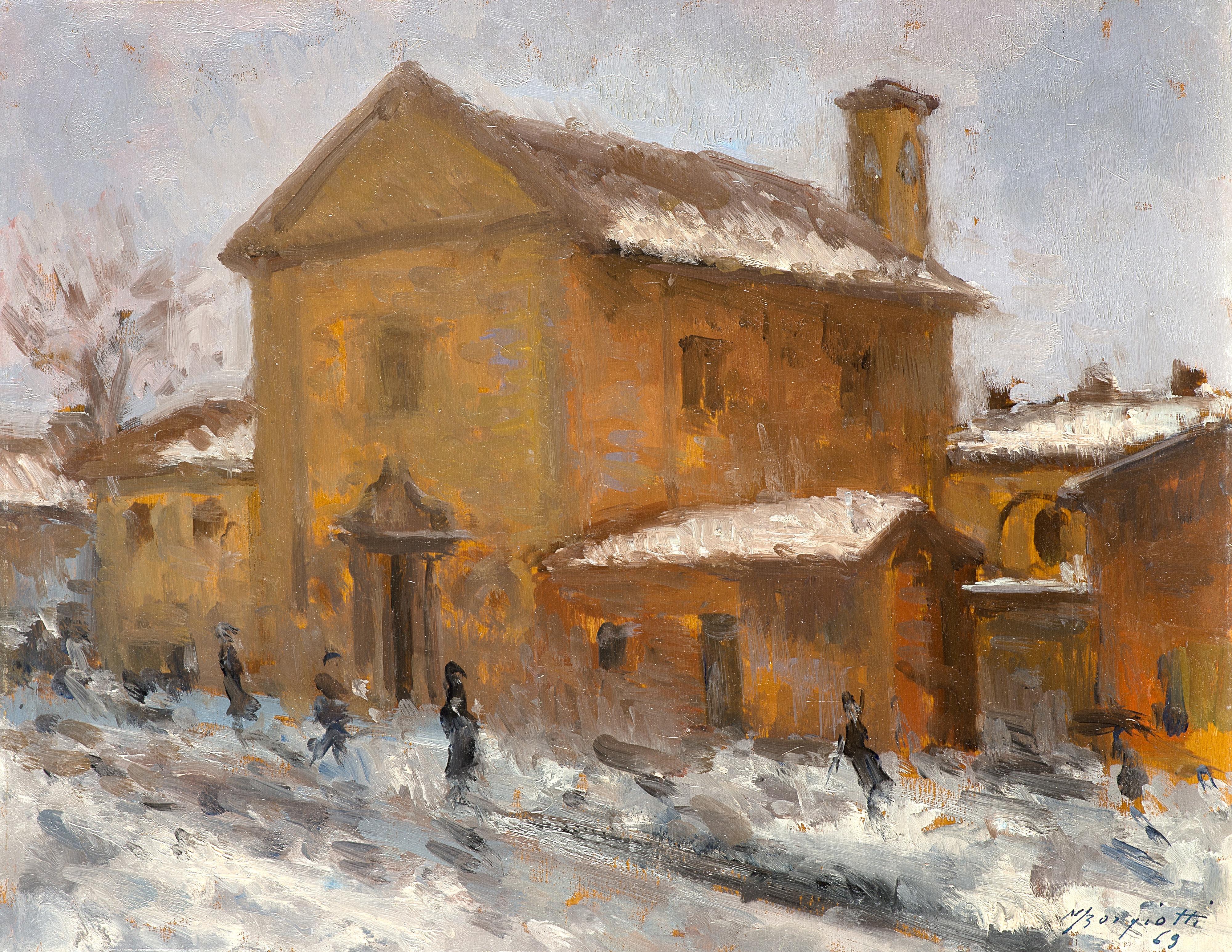 Mario Borgiotti - Neve alla Abbadesse (Chiesa dei SS.Carlo e Vitale alle Abbadesse