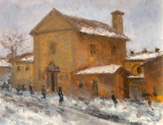 Mario Borgiotti - Neve alla Abbadesse (Chiesa dei SS.Carlo e Vitale alle Abbadesse
