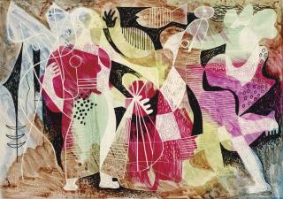 Mario Carreño - Figuras con pescado