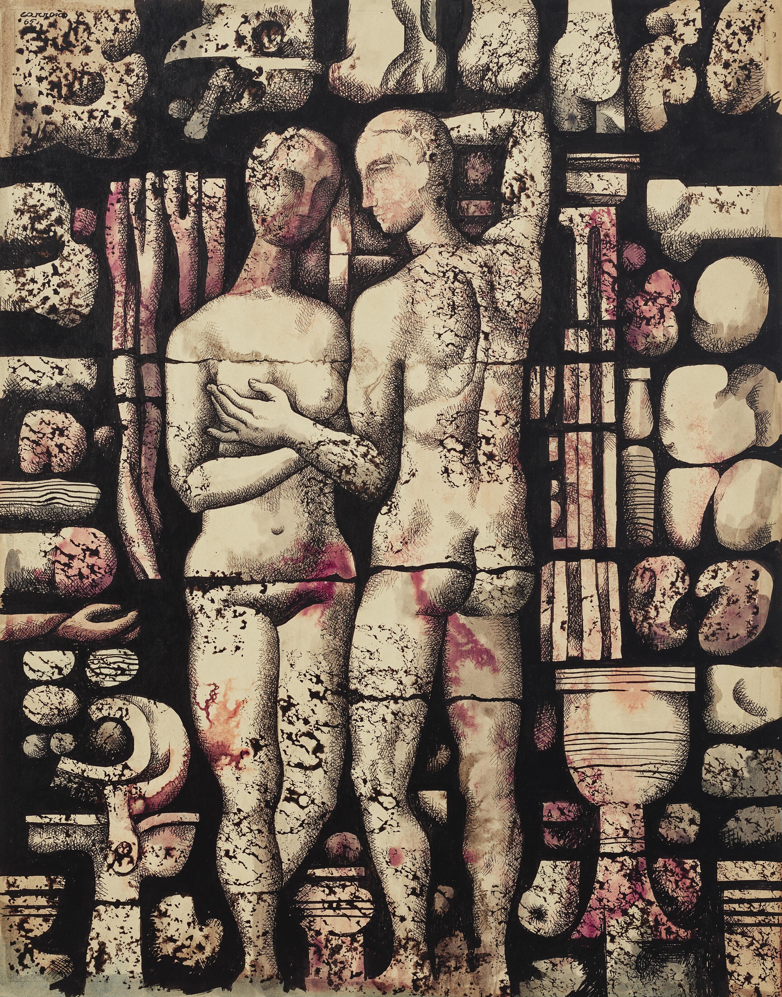 Mario Carreño - Los amantes petrificados (from the series Un mundo petrificado)