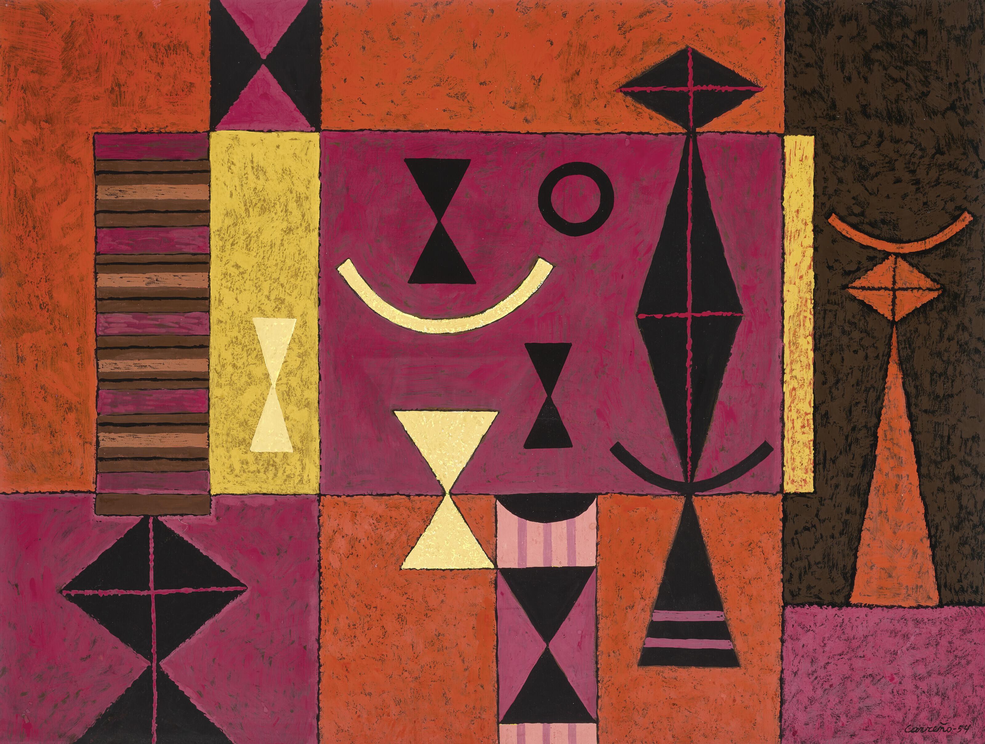 Mario Carreño - Red Abstract