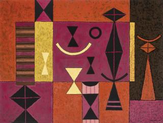 Mario Carreño - Red Abstract