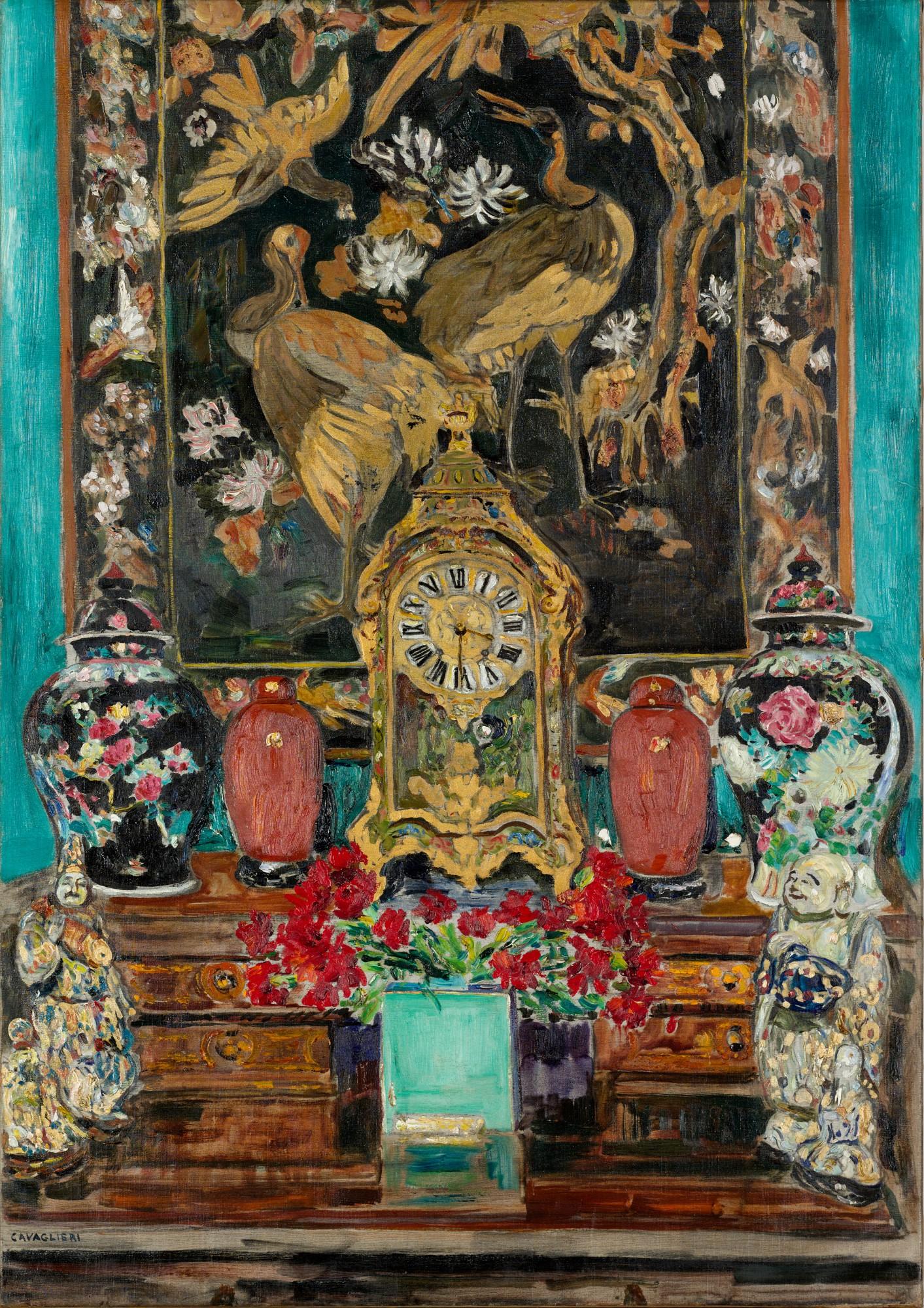 Mario Cavaglieri - Tappeto e vasi cinesi