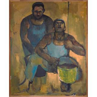 Mario Comensoli - Auf Dem Bau Two Workmen