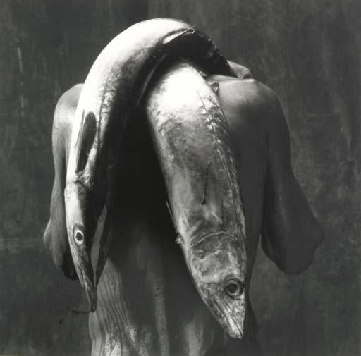 Mario Cravo Neto - Man With Two Fish, 1992; And Man With Bird Tears, 1992