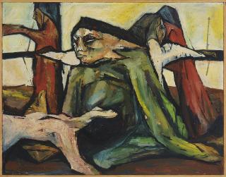 Mario Dubsky - Figure in a desolate landscape