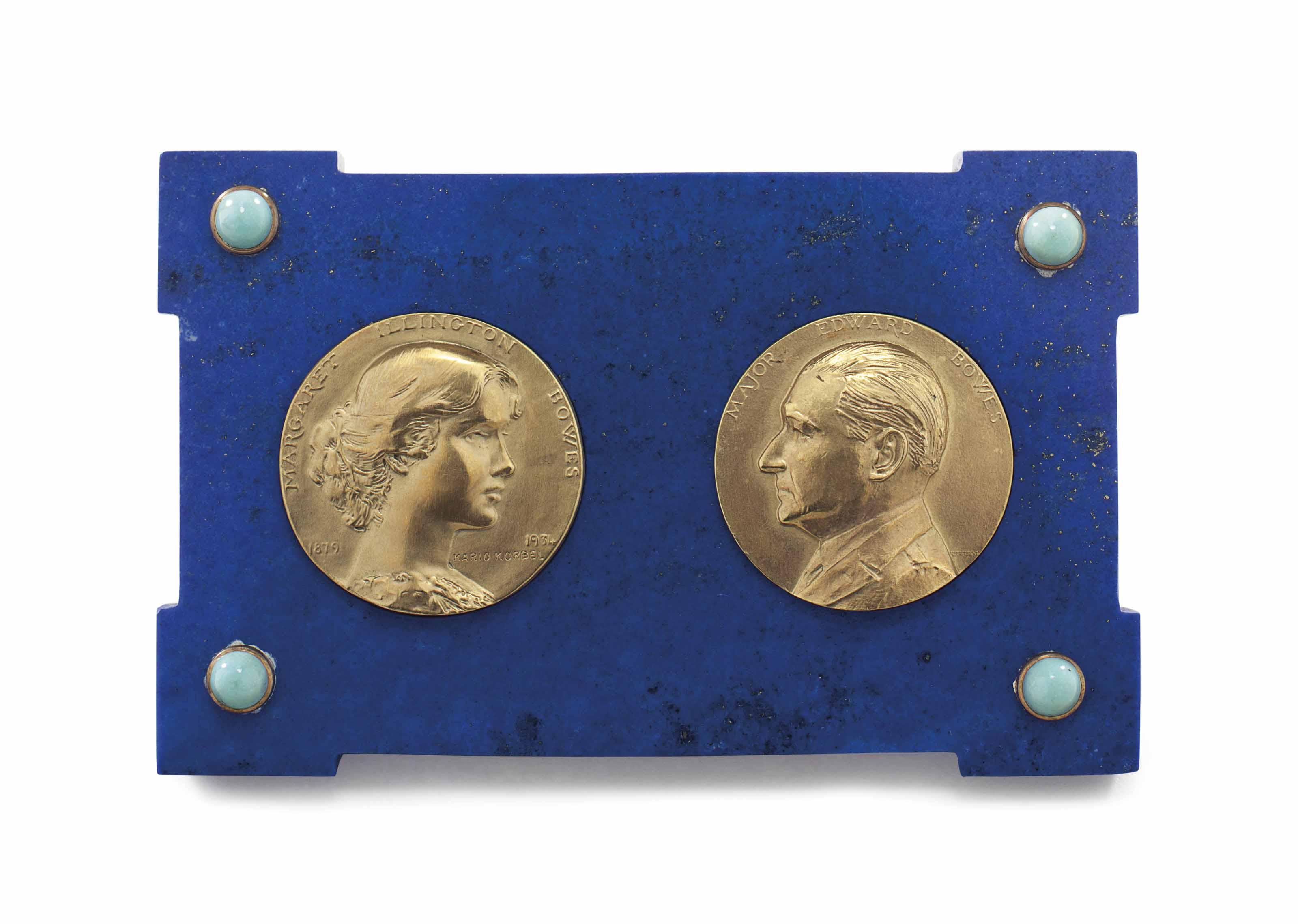 Mario Joseph Korbel - Portrait Reliefs of Margaret Illington Bowes (1879-1934) and Major Edward Bowes (1874-1946)