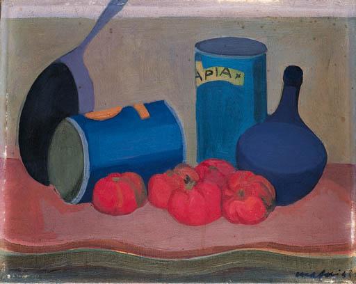 Mario Mafai - Natura morta con barattoli e pomodori