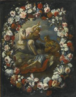 Mario Nuzzi - Tancred And Erminia, Surrounded By A Garland Of Flowers