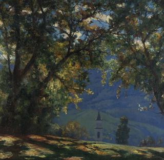 Mario Ornati - Scorcio con campanile