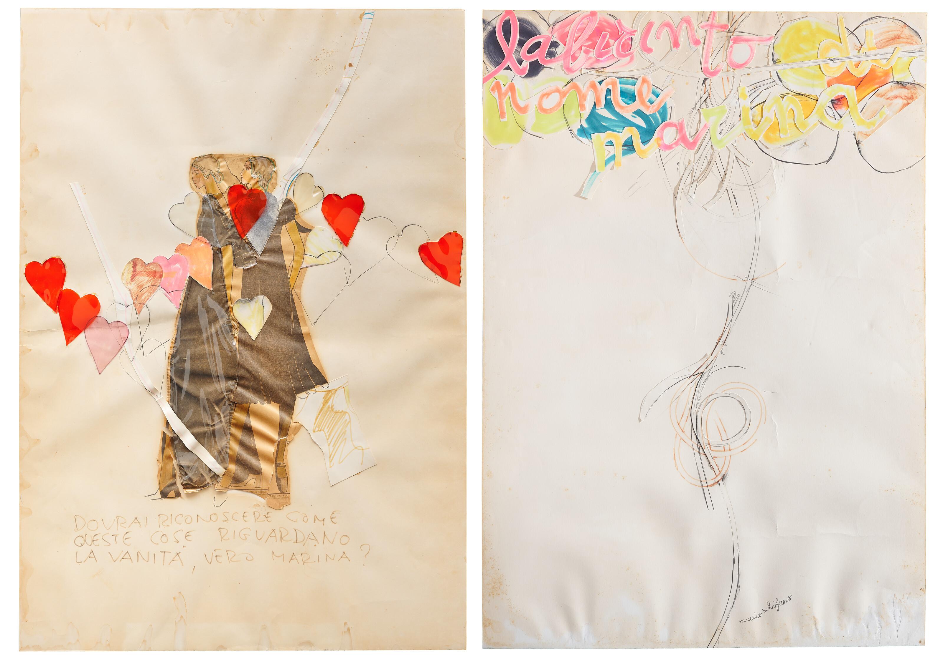 Mario Schifano - Lotto di due elementi