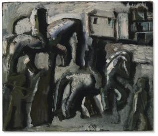 Mario Sironi - Cavalierisigned, Oil On Canvas. Executed In 1953. This Work Is Accompanied By A Certificate Of Authenticity Issued By Francesco Meloni, Legnano