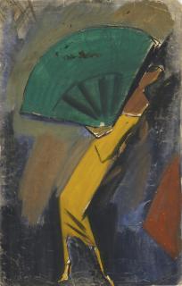 Mario Sironi - Donna con ventaglio, studio per illustrazione