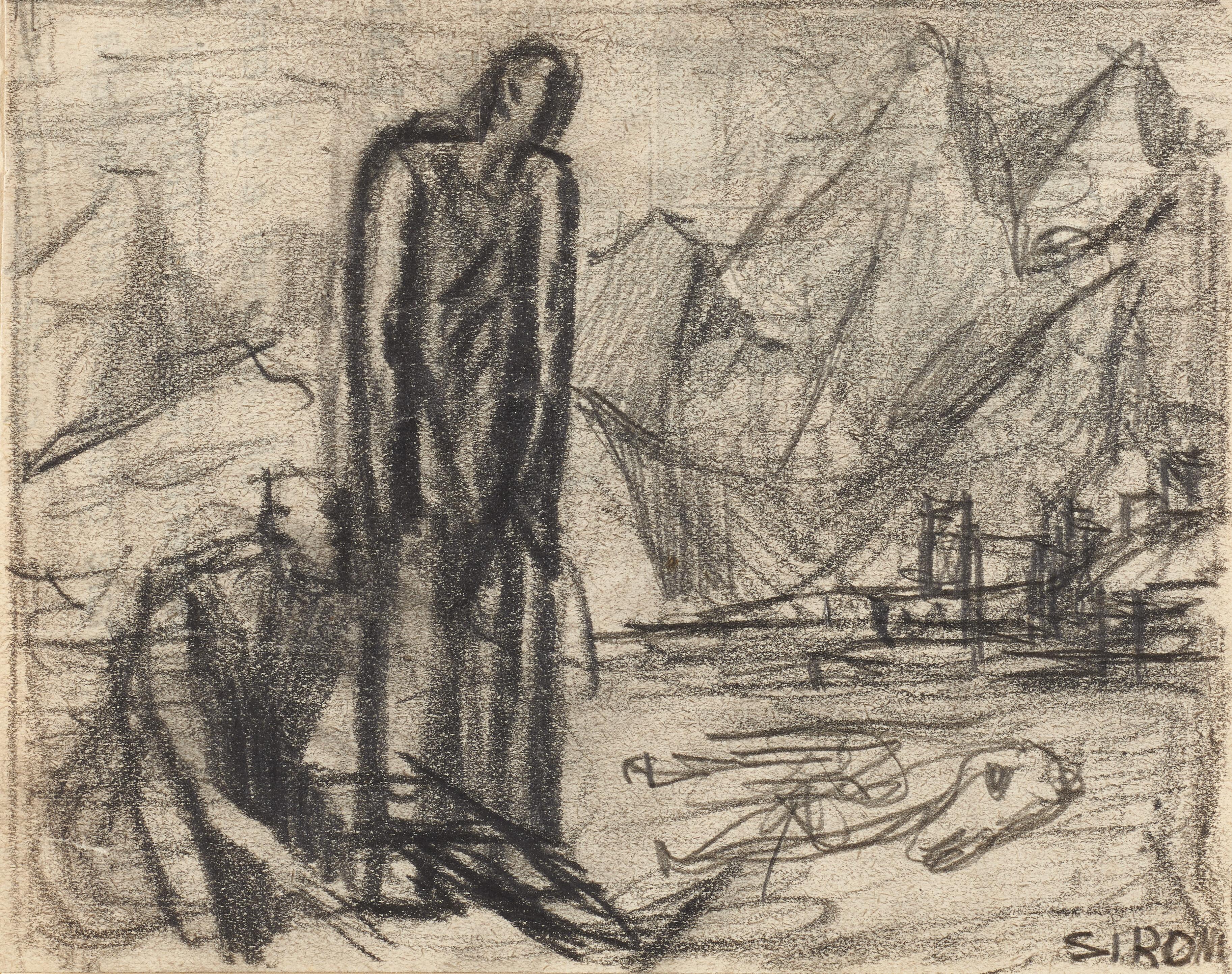 Mario Sironi - Figure in un paesaggio