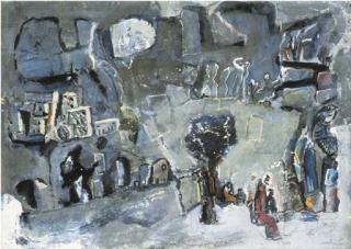 Mario Sironi - Paesaggio con figure