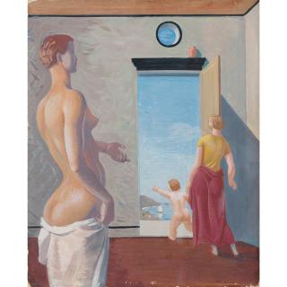 Mario Tozzi - Femmes Et Enfant Dans Un Intérieur