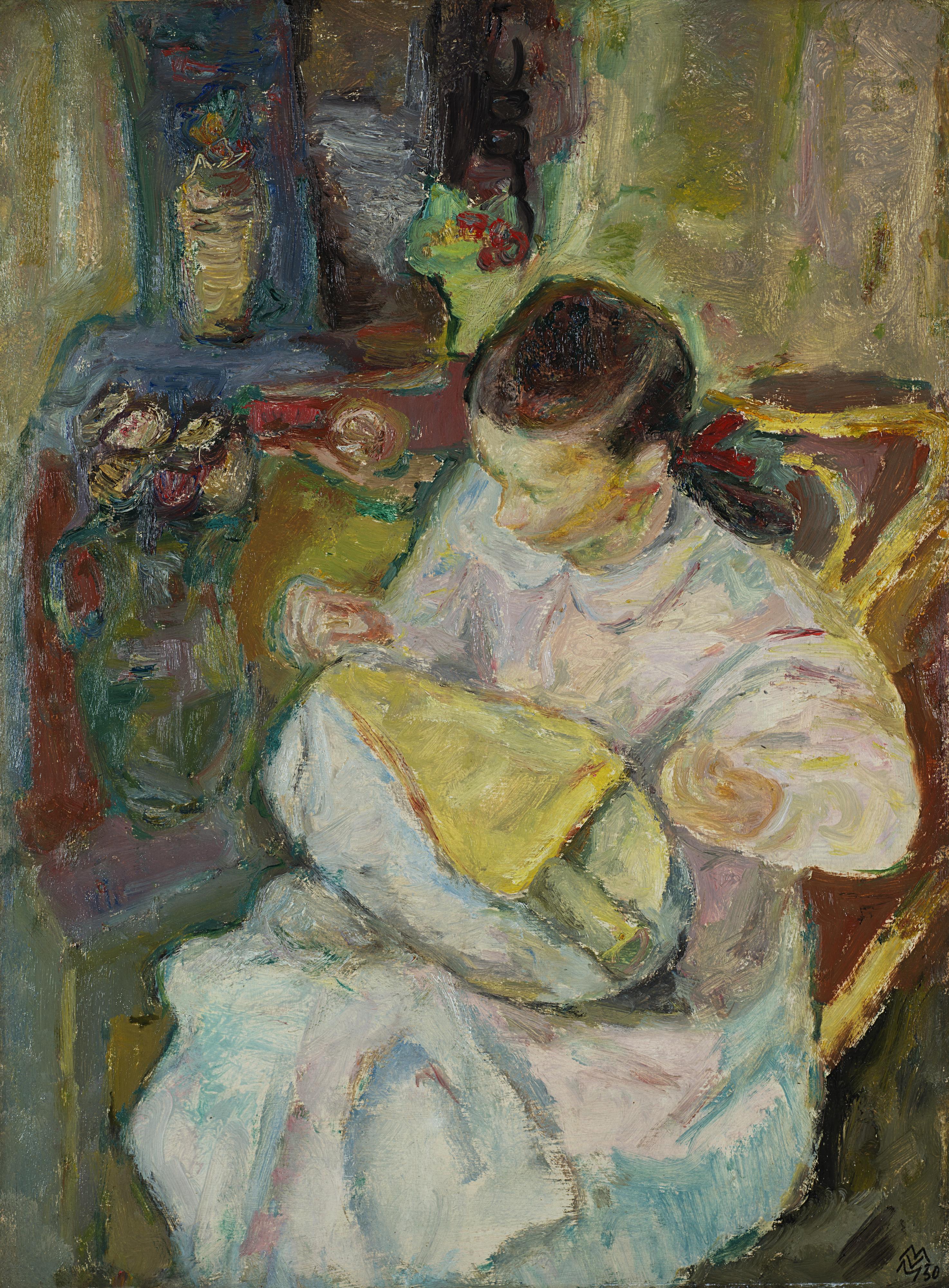 Mario Vellani Marchi - Merlettaia col giubbetto rosa. Burano