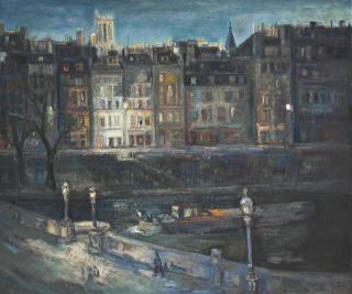 Marion Hewlett Pike - A winters evening on the Seine