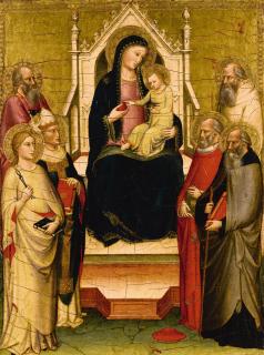 Mariotto Di Nardo - The Madonna And Child Enthroned With Saints Apollonia, Anthony Abbot, Gregory The Great, Jerome, Paul [?], And Benedict