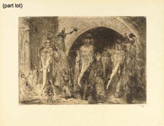 Marius Bauer - A Collection of Etchings Including Procession With Elephants (Van Wisselingh (294)