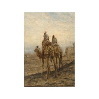 Marius Bauer - Bedouins On Camels In The Desert